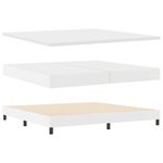 vidaXL Lit à ressorts avec matelas Blanc 200 x 200 cm Simili cuir