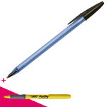 Boite de 50 Stylo Bille CRISTAL SOFT Pte moyenne 1,2 mm Easy Glide Noir BIC