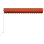 vidaXL Auvent automatique capteur de vent LED 450x350 cm Orange marron