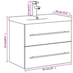 vidaXL Armoire lavabo de salle de bain avec bassin intégré chêne fumé