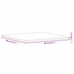 vidaXL Dessus de table 80x80x2 5 cm carré bois massif de hêtre