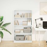 vidaXL Bibliothèque blanc 80x24x143 cm bois d'ingénierie