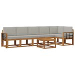 vidaXL Ensemble de canapés d'extérieur 7 Pièces Gris Naturel et Clair