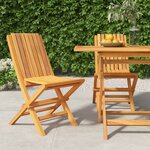 vidaXL Chaises de jardin pliantes lot de 2 47x47x89cm bois massif teck