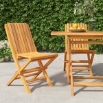 vidaXL Chaises de jardin pliantes 2 Pièces 47x47x89 cm bois massif teck