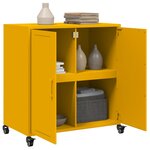 vidaXL Buffet jaune moutarde 68x39x72 cm acier