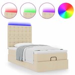 vidaXL Cadre de lit ottoman avec matelas crème 100x200cm tissu