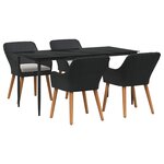 vidaXL Ensemble de salle à manger pour jardin 5 Pièces Noir polyrotin