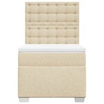 vidaXL Sommier à lattes de lit et matelas Crème 90x190 cm Tissu