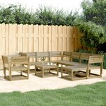 vidaXL Salon de jardin 8 Pièces bois de pin imprégné