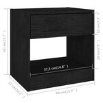 Vidaxl table de chevet noir 40x31x40 cm bois de pin massif