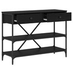 vidaXL Table console avec tiroir Chêne noir Bois d'ingénierie