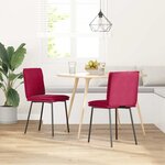 vidaXL Chaises à manger lot de 2 Rouge bordeaux Velours