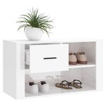 vidaXL Armoire à chaussure Blanc brillant 80x35x45 cm Bois ingénierie