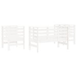 vidaXL Salon de jardin 3 Pièces blanc bois massif de pin