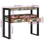 Tables d'appoint vidaXL Multicolores 90x33x75 cm en bois de récupération et métal