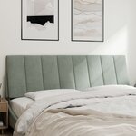 vidaXL Coussin de tête de lit Hanko gris clair 160 cm velours