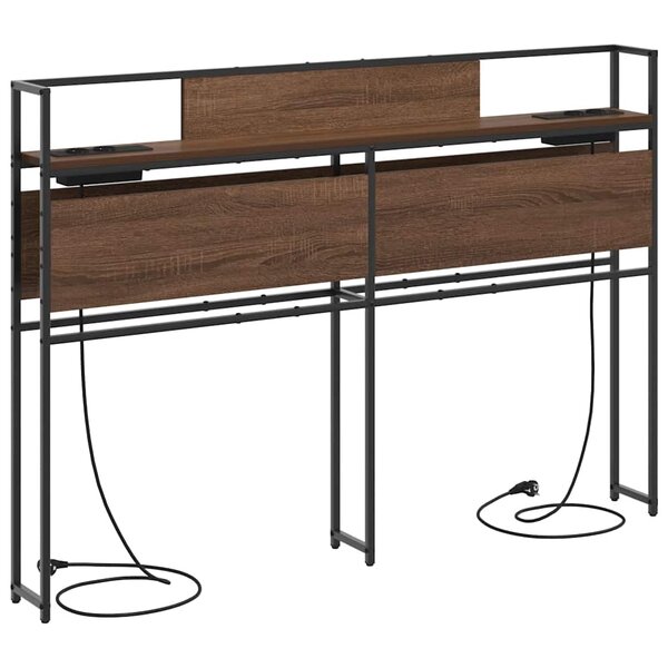 vidaXL Tête de lit de rangement Chêne marron 120 cm Bois d'ingénierie