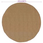 vidaXL Tapis de surface Naturel Ø 210 cm Jute
