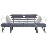 vidaXL Banc de jardin avec coussins 2-en-1 190 cm Gris Bois d'acacia