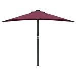 vidaXL Parasol de jardin Rouge bordeaux 294 x 150 x 224 cm tissu