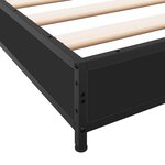 vidaXL Cadre de lit noir 90x190 cm bois d'ingénierie et métal