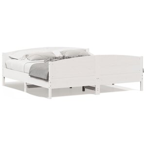 vidaXL Cadre de lit sans matelas blanc 180x200 cm bois massif de pin