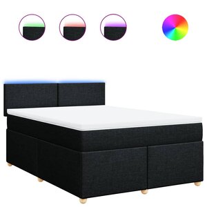 vidaXL Sommier à lattes de lit avec matelas Noir 160x200 cm Tissu