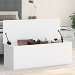 vidaXL Boîte de rangement blanc 102x35x35 cm bois d'ingénierie