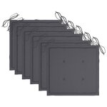 vidaXL Chaises pliables de jardin lot de 6 avec coussins Bois d'acacia