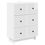 vidaXL Armoire à tiroirs Blanc brillant 66 x 34 5 x 90 cm