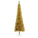 vidaXL Sapin de Noël étroit Doré 150 cm