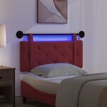 vidaXL Tête de lit suspendue Avec lumière LED Bordeaux Simili cuir