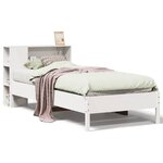 vidaXL Lit bibliothèque sans matelas blanc 90x200cm bois de pin massif