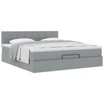 VidaXL Cadre de lit ottoman et matelas gris clair 180x200 cm tissu