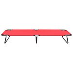 vidaXL Chaise longue pliable Rouge Acier