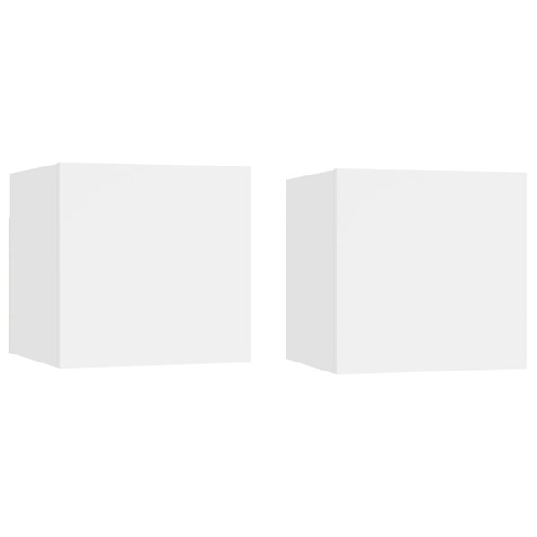 vidaXL Tables de chevet 2 Pièces Blanc 30 5x30x30 cm Bois d'ingénierie