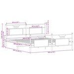 vidaXL Cadre de lit en métal sans matelas chêne fumé 180x200 cm