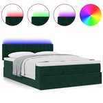 vidaXL Cadre de lit ottoman avec matelas vert foncé 140x190 cm velours