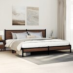 vidaXL Cadre de lit en métal sans matelas chêne marron 200x200 cm