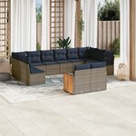 vidaXL Salon de jardin avec coussins 12 Pièces gris résine tressée