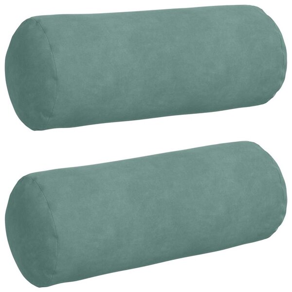 vidaXL Coussins d'accent 2 Pièces Vert Mer Ø 15 x 40 cm