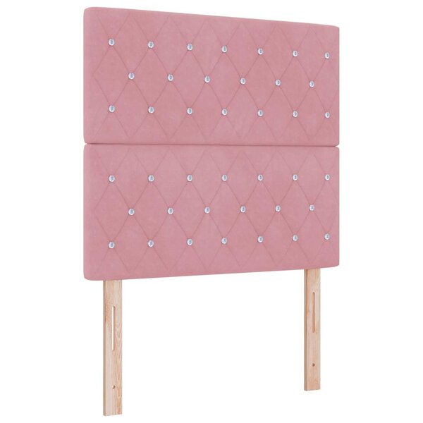 vidaXL Tête de lit LED avec bandes LED Rose 100 cm Velours