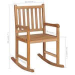 vidaXL Chaise à bascule avec coussin rouge Bois de teck solide