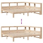 vidaXL Lit bibliothèque sans matelas 180x200 cm bois massif de pin