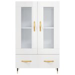 vidaXL Buffet haut blanc brillant 69 5x31x115 cm bois d'ingénierie