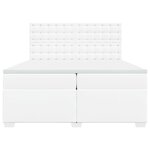 vidaXL Sommier à lattes de lit avec matelas Blanc 200x200cm Similicuir