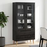vidaXL Vitrine en Verre Noir 90 x 35 x 175 cm