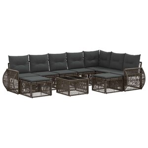 vidaXL Ensemble de canapé de jardin 10 pc Gris polyrotin