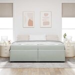 vidaXL Cadre de lit avec matelas Gris clair 200 x 200 cm Velours